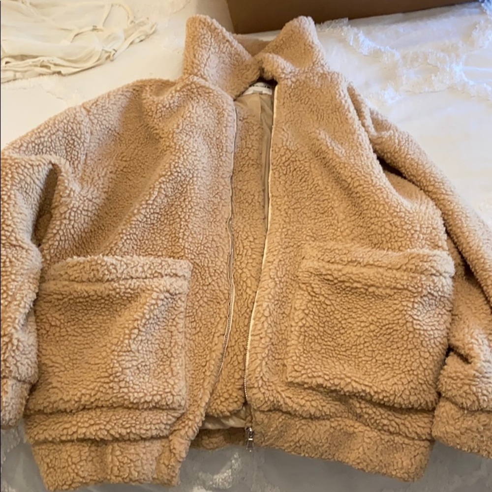 I Am Gia fluffy brown fur jacket